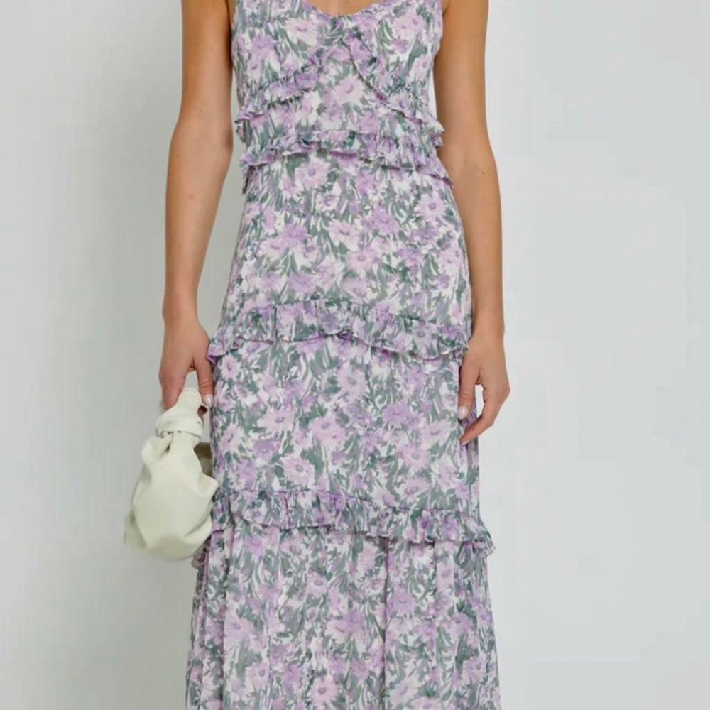 OPT Floral Ruffle Dress